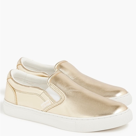 J Crew Faux-leather slip-on sneakers BT264 - Picture 1 of 6